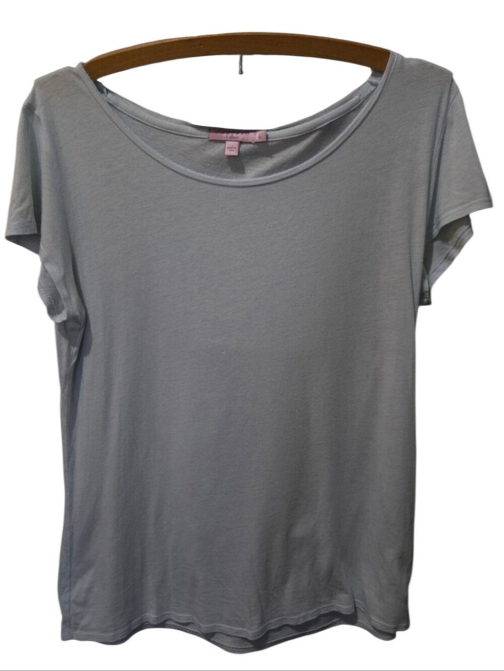 Calypso St. Barth Soft Blue Cotton Modal Short Sleeve Tee Shirt Women's L
